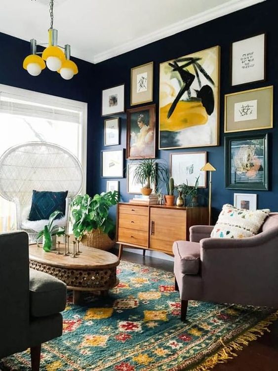 Colorful and chic living room